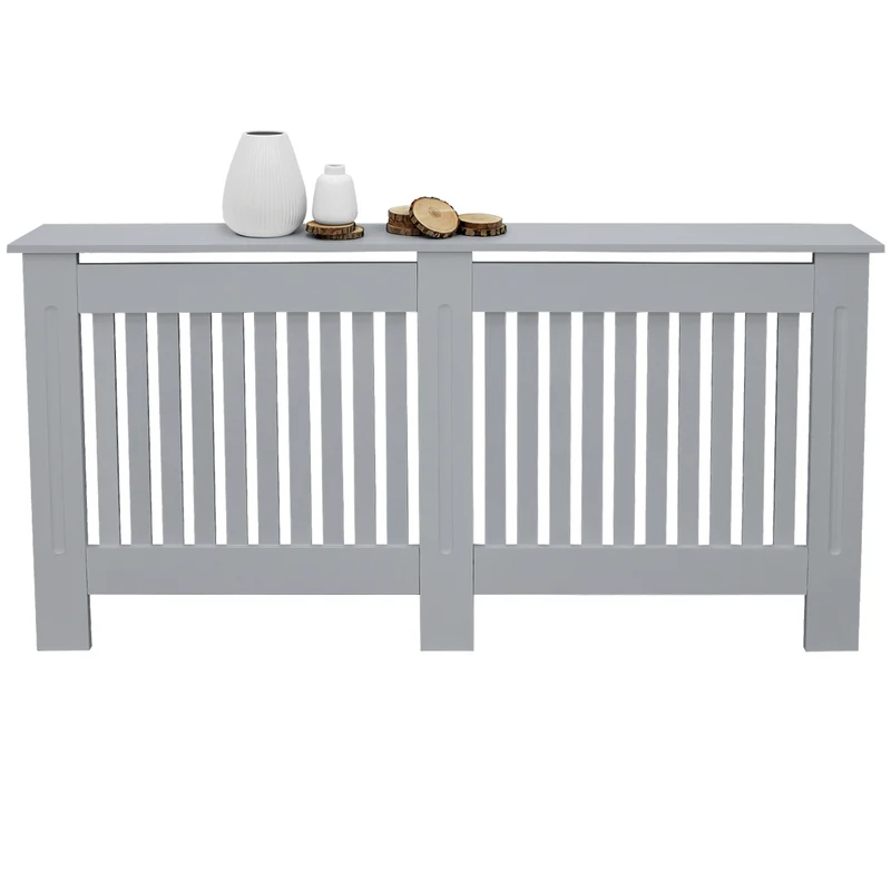 B-Ware Heizkörperverkleidung 152x19x82 cm Landhaus Grau aus MDF ML-Design