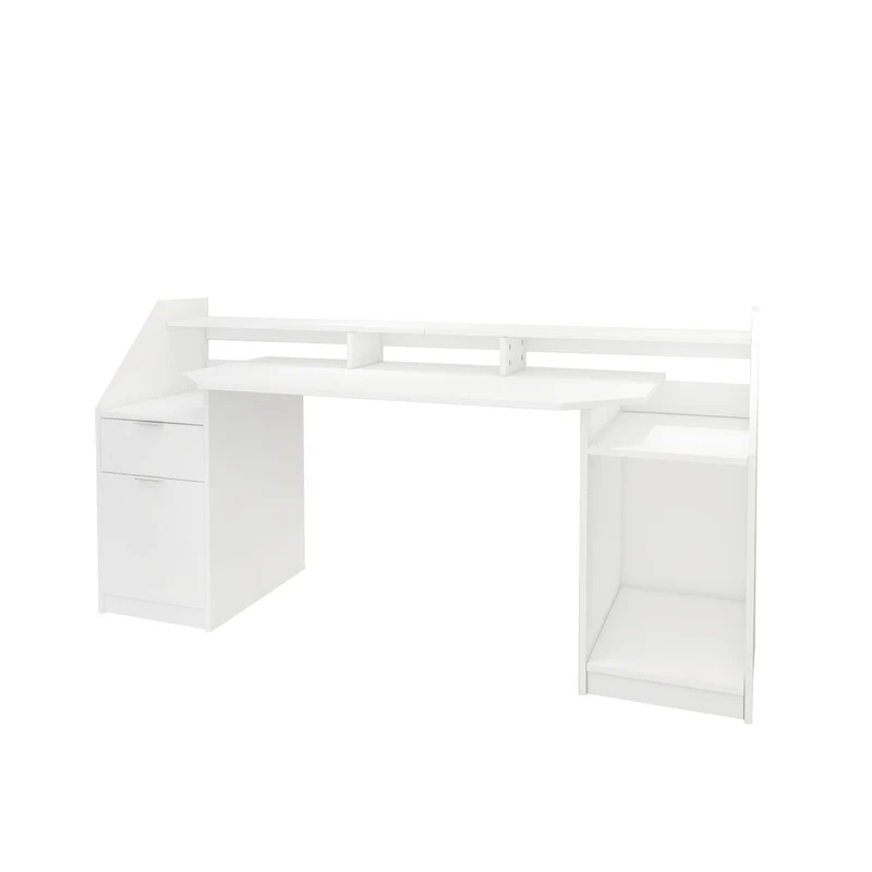 Schreibtisch mit Schublade 180x90 cm Weiß aus MDF ML-Design