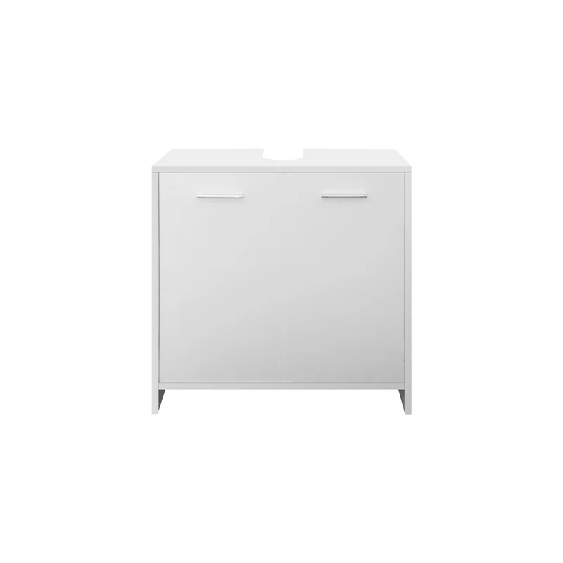 Waschbeckenunterschrank Badezimmerschrank 58x60x33 cm mit 2 Türen in Weiß ML-Design