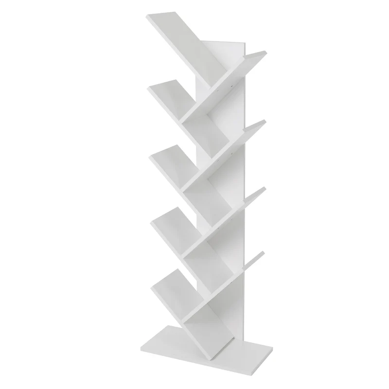 Bücherregal 50x25x140 cm Weiß inkl. 8 Ebenen in Bauform ML-Design