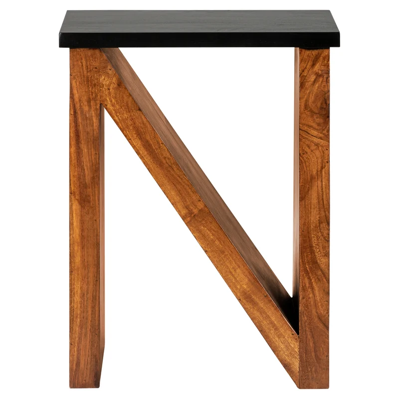 Beistelltisch N-Form 45x30x60 cm Braun aus Akazienholz WOMO-Design