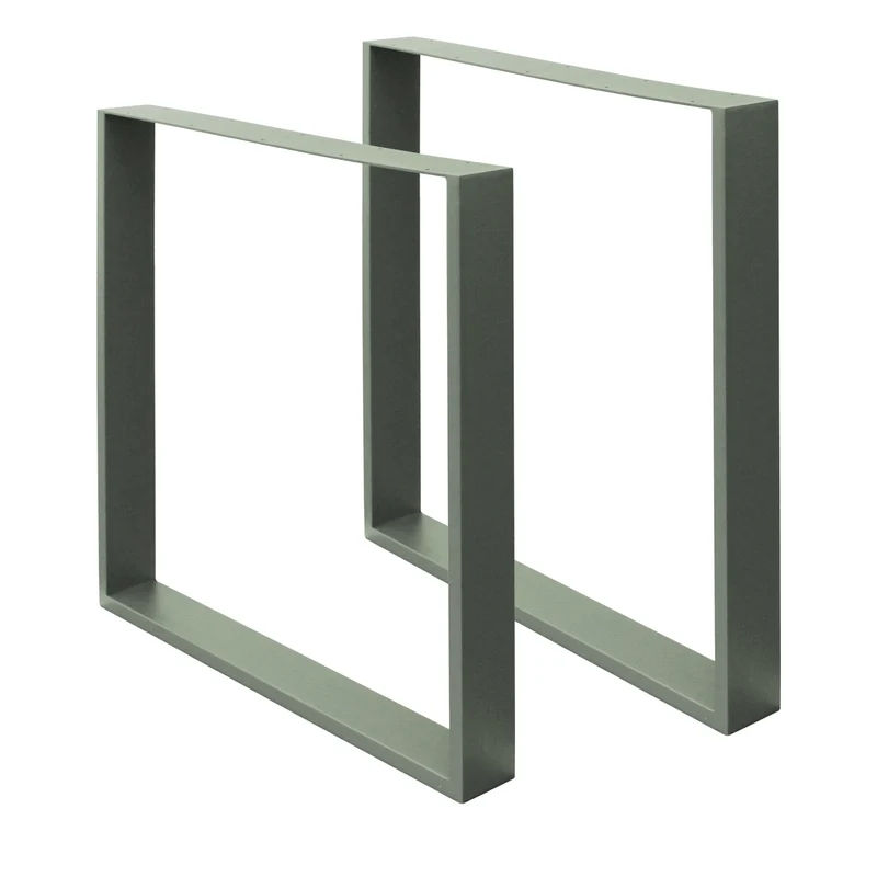 Tischbeine Tischgestell 2er Set U-Design 60 x 72 cm Grau aus Stahl ML-Design