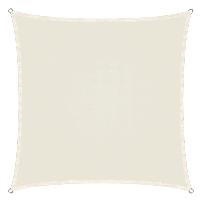 Sonnensegel quadrat 3,6x3,6 m Creme 100% HDPE mit UV Schutz inkl. Befestigungsseile