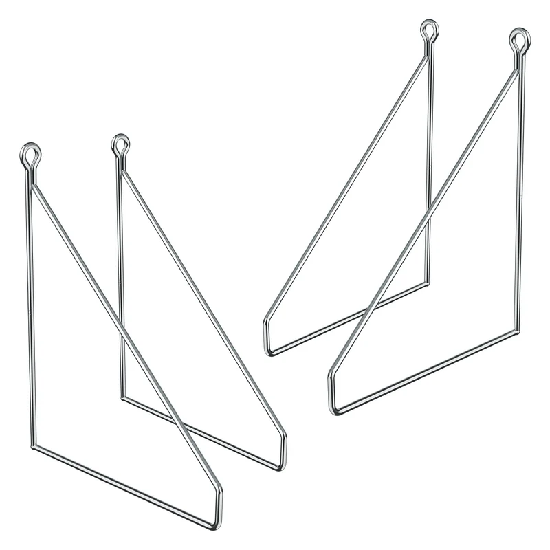 2er Set Wandkonsole Regalhalterung 2x 200 x 250 cm Silber aus Stahl ML-Design