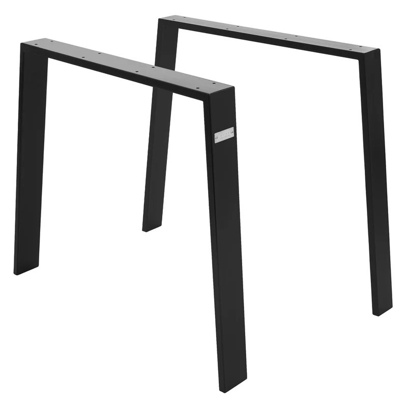B-Ware Tischbeine 2er Set 90x72 cm Schwarz matt aus Stahl ML-Design
