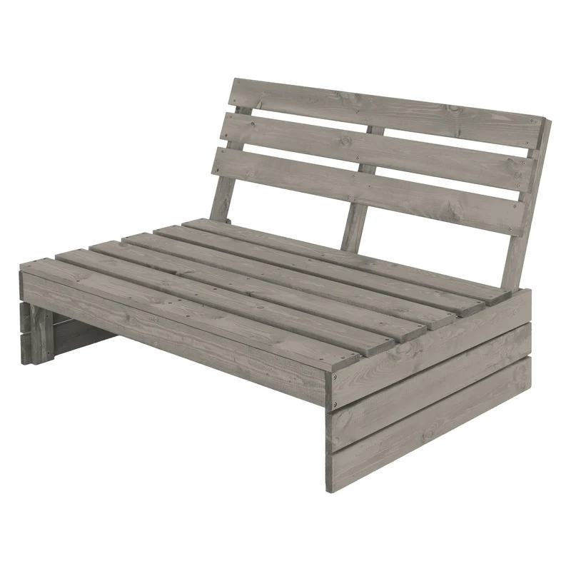 Gartenbank Holzbank Mittelsofa 3-Sitzer 120x70x76,5 cm Grau aus Tannenholz Massiv ML-Design