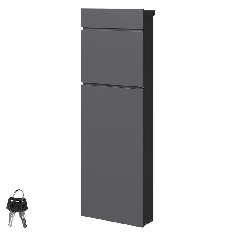 B-Ware Standbriefkasten freistehend bis DIN A4 115 cm hoch Anthrazit aus rostfreiem Stahl ML-Design