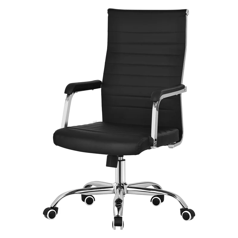 Ergonomischer Bürostuhl mit Armlehnen Schwarz mit Rollen & Wippfunktion ML-Design