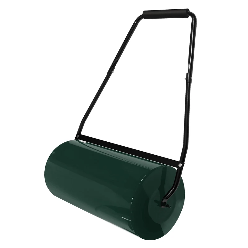 Rasenwalze befüllbar mit Wasser oder Sand 50 Liter Füllvolumen Grün Gartenwalze 60 cm aus Stahl