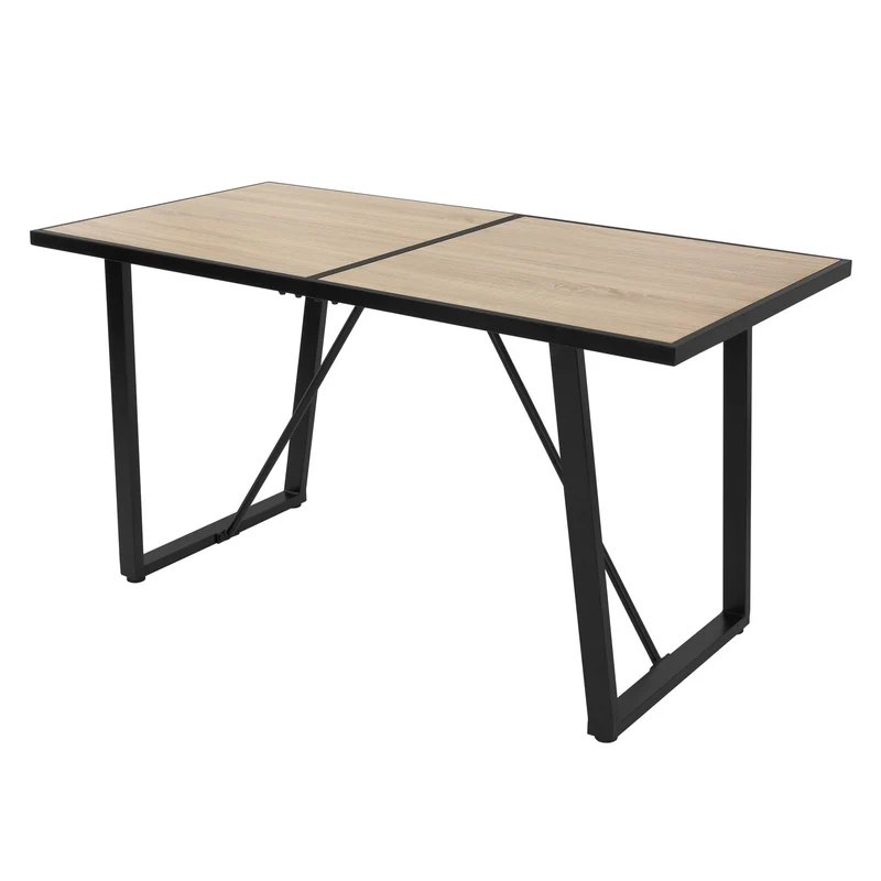 B-Ware Esstisch 140x70 cm mit schwarzem Gestell für 4-6 Personen ML-Design