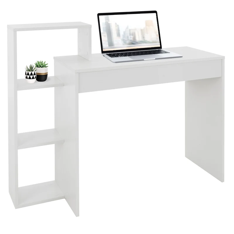 B-Ware Schreibtisch mit Regal 110x72x40 cm Weiß ML-Design