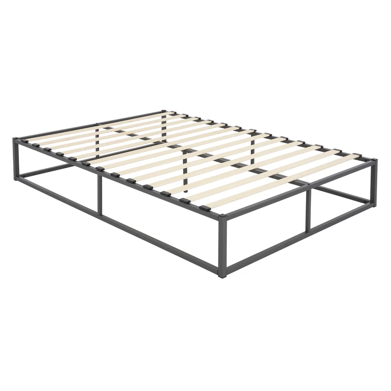 B-Ware Bettgestell Doppelbett 140x200 cm aus Metall in Anthrazit mit Lattenrost ML-Design