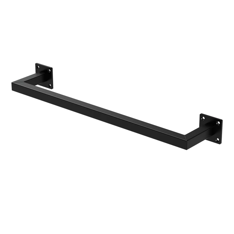 B-Ware Kleiderstange Garderobe Wandmontage 12 x 60 cm Schwarz aus Stahl ML-Design