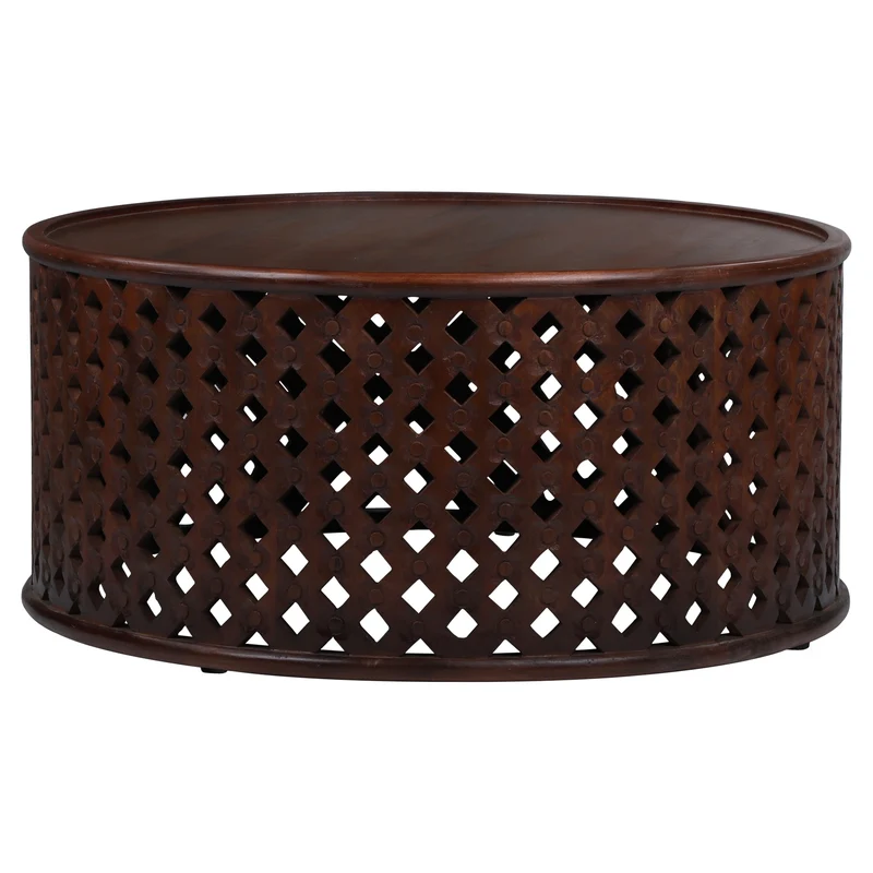 Couchtisch Ø 100x45 cm Braun aus Mangoholz WOMO-Design