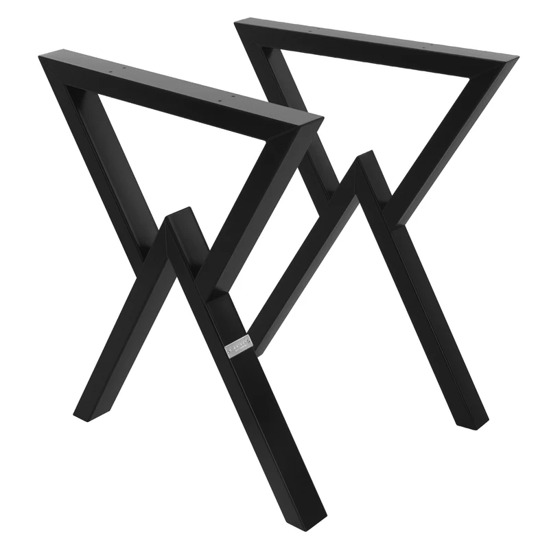 B-Ware 2 Stück Tischbeine B60xH72 cm Tischkufen X-Form Stahl pulverbeschichtet Schwarz ML-Design