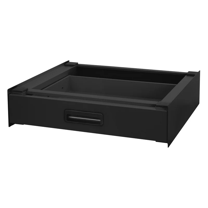 B-Ware Waschmaschinen Verbindungsrahmen mit Schublade 60,5x54 cm Schwarz aus Stahl ML-Design