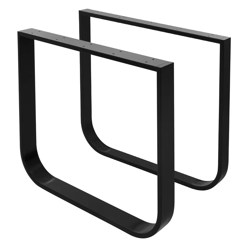 2 Stück Tischbeine B80xH72 cm Tischkufen O-Form aus Stahl pulverbeschichtet Schwarz ML-Design