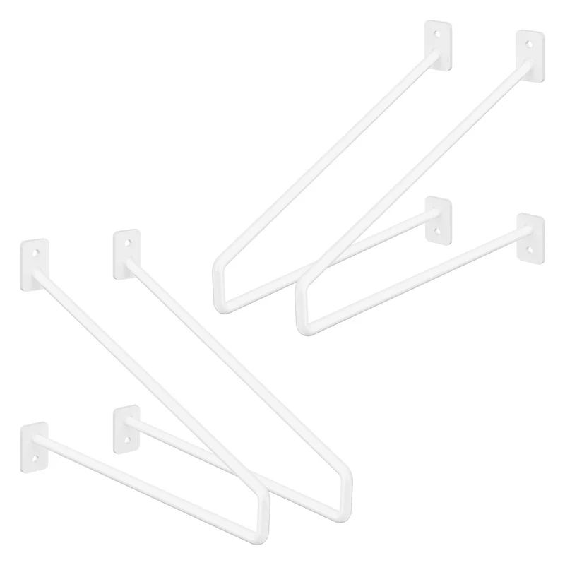 2er Set Wandkonsole Regalhalterung 2x 265 x 180 mm Weiß aus Stahl ML-Design