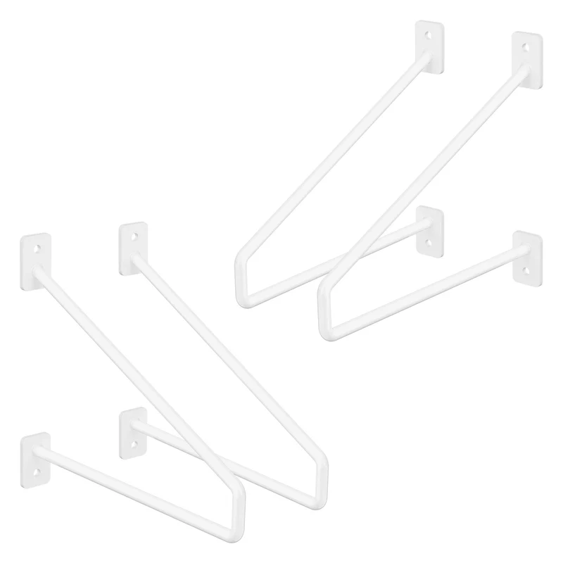 2er Set Wandkonsole Regalhalterung 2x 220 x 180 mm Weiß aus Stahl ML-Design