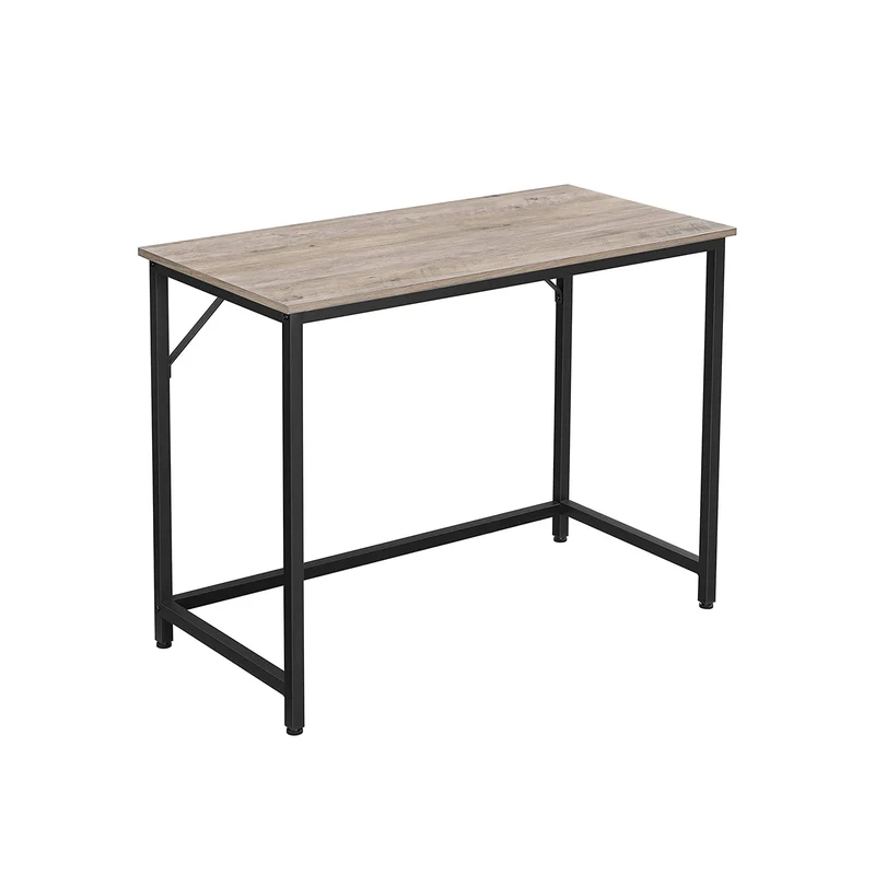 schmaler Bürotisch mit Metallgestell