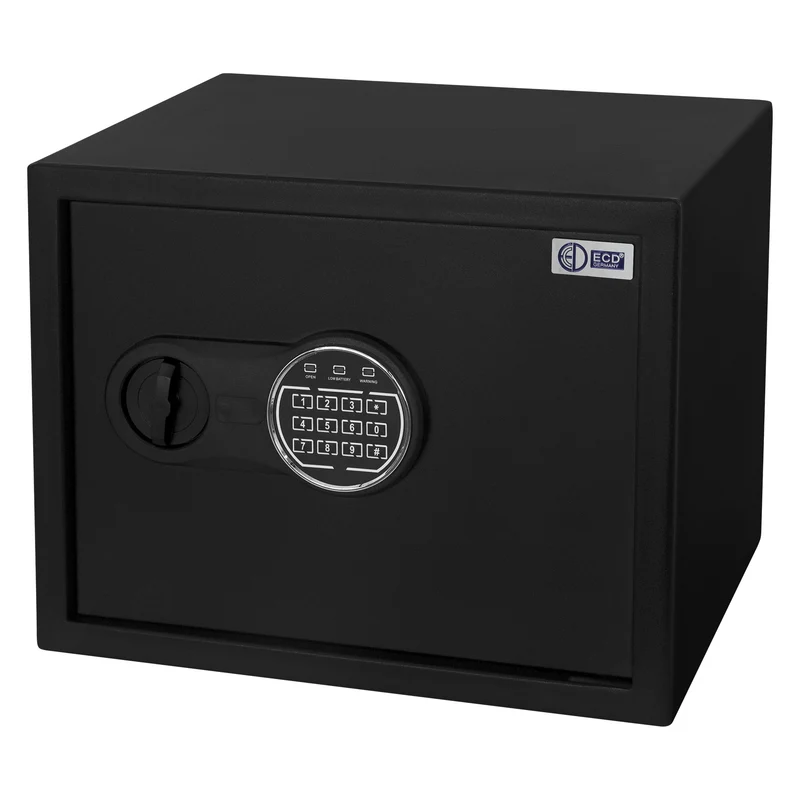 B-Ware Safe Tresor 27L aus Stahl mit Elektronikschloss und Notschlüsseln Rundbolzenverschluss