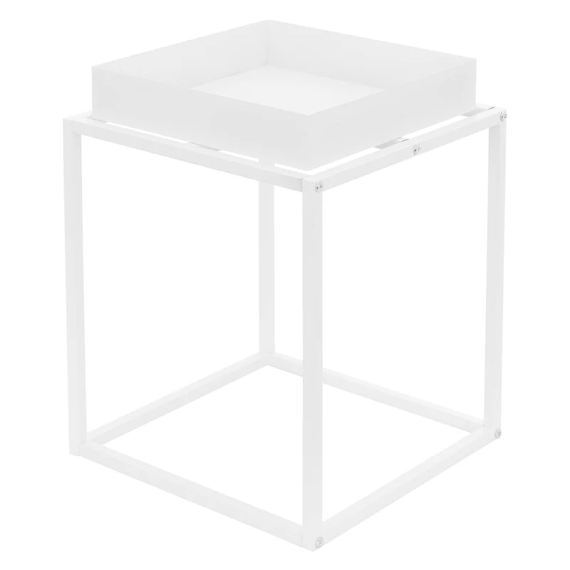 B-Ware Blumenständer 35x35x46 cm Weiß aus Metall ML-Design