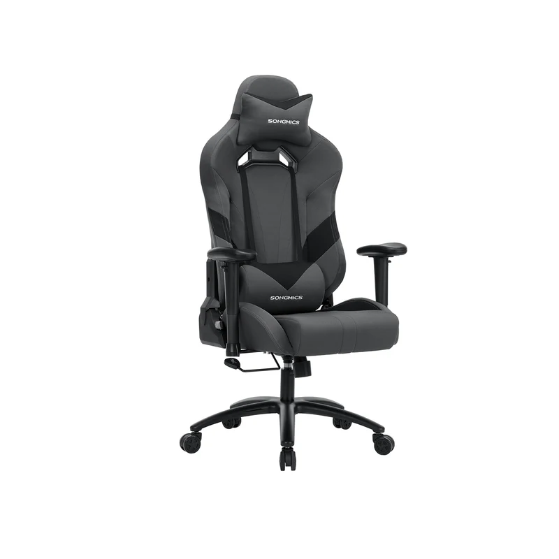 Gamingstuhl mit Lendenkissen Grau