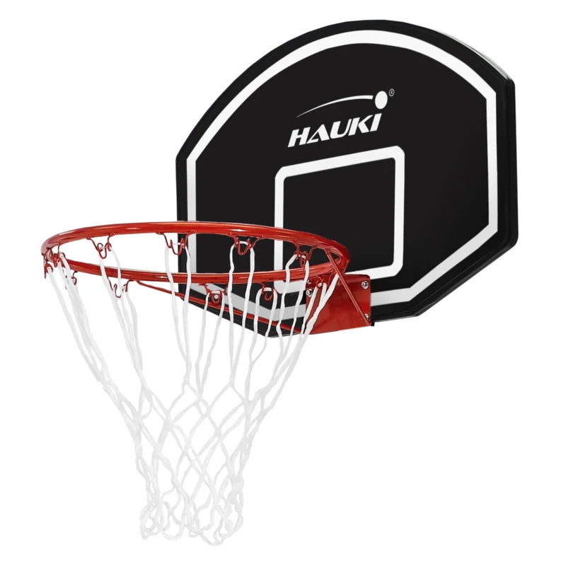 Basketballkorb Set 71x45 cm Schwarz aus Nylon und Kunststoff inkl. Netz und Board