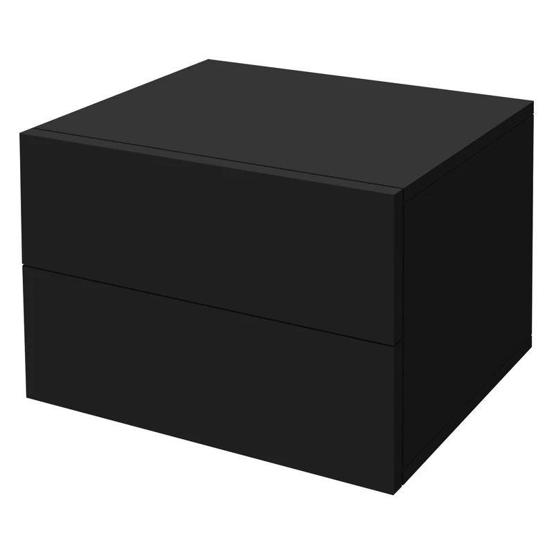 B-Ware Nachttisch mit zwei Schubladen 42x29x30 cm Schwarz matt ML-Design