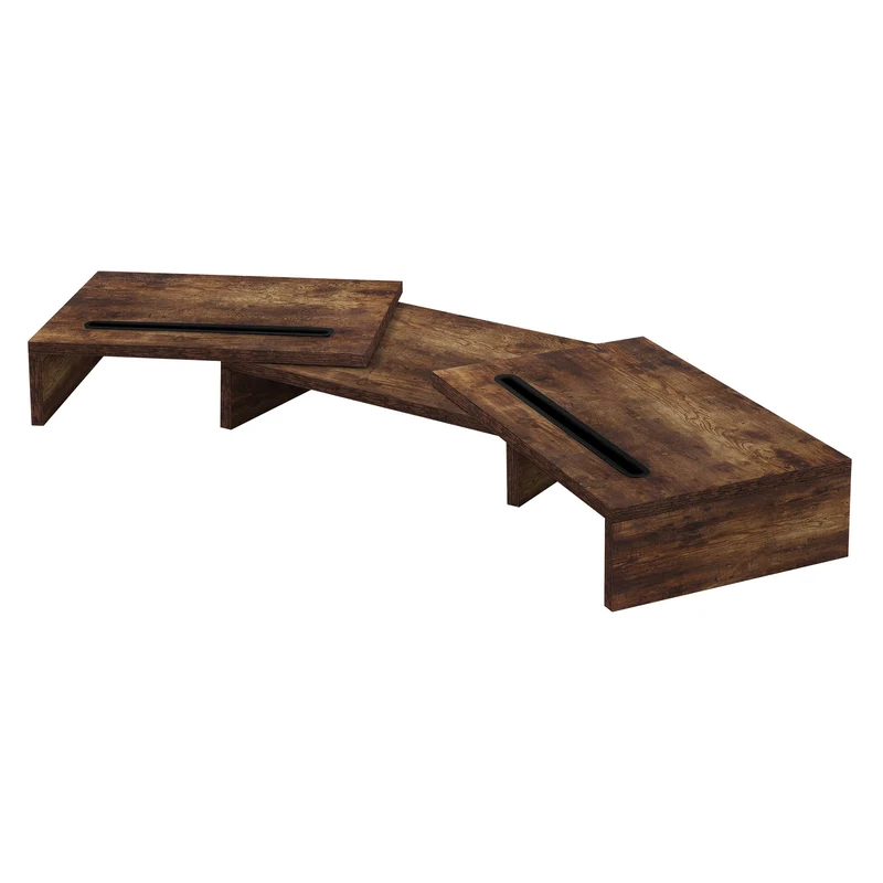 Doppelmonitorständer 110x27x10,5 cm Dunkelbraun aus MDF ML-Design