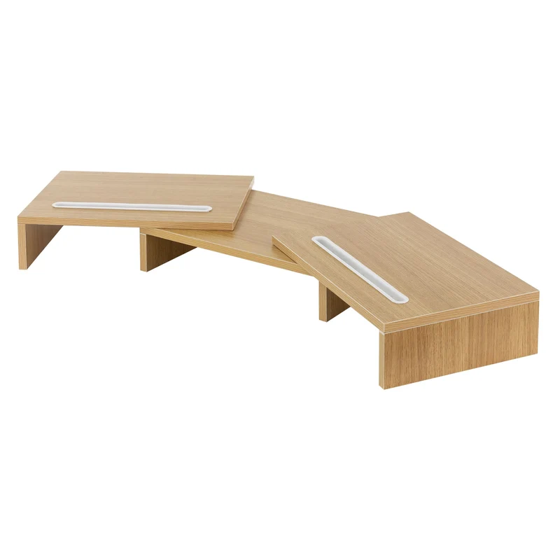 Doppelmonitorständer 110x27x10,5 cm Eichen-Optik aus Holz ML-Design