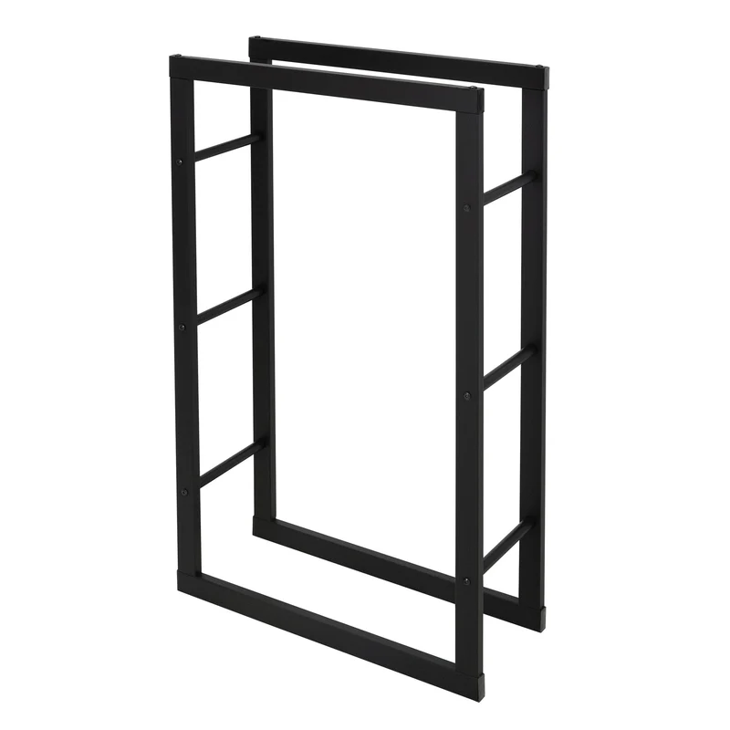 Kaminholzregal rechteckig 60x100x25 cm Dunkelgrau aus Stahl ML-Design