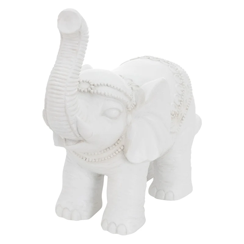 Deko Figur Elefant 36x19x39 cm Weiß von ML-Design