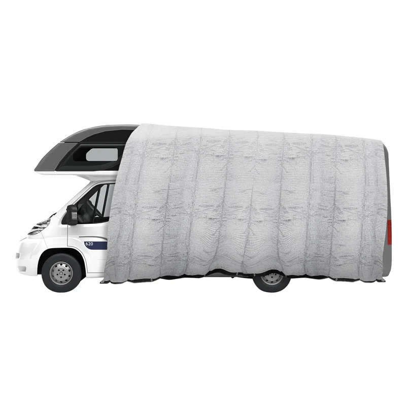 Schattennetz für Kombis und Vans 4x8 m Silber/Schwarz aus Polyethylen