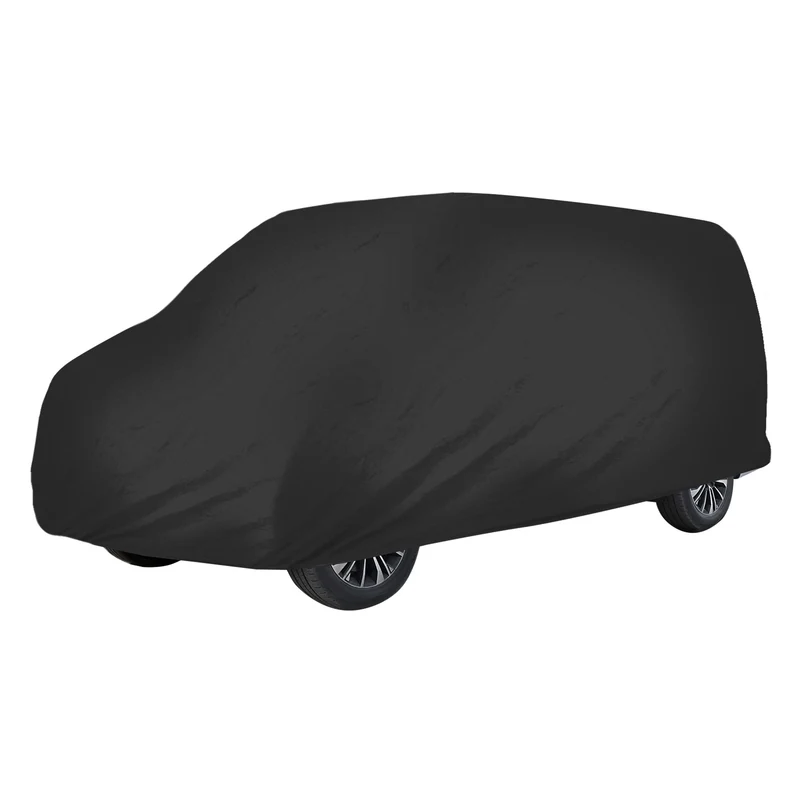 Autoabdeckung Indoor für den VW Bulli 465x157x132 cm Schwarz aus Stretch Satin
