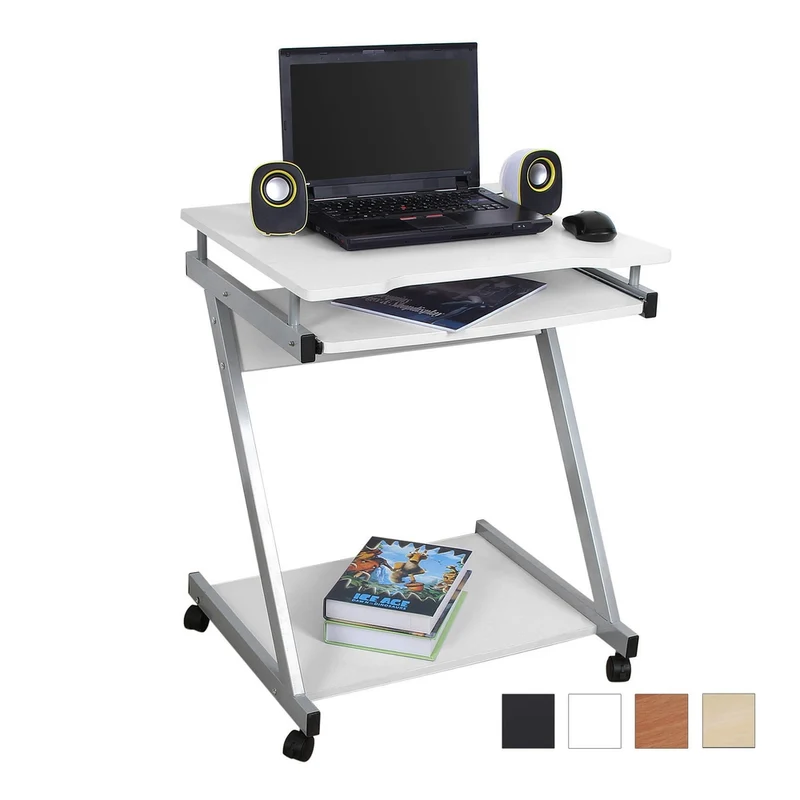 Rollbarer Computertisch mit Tastaturauszug