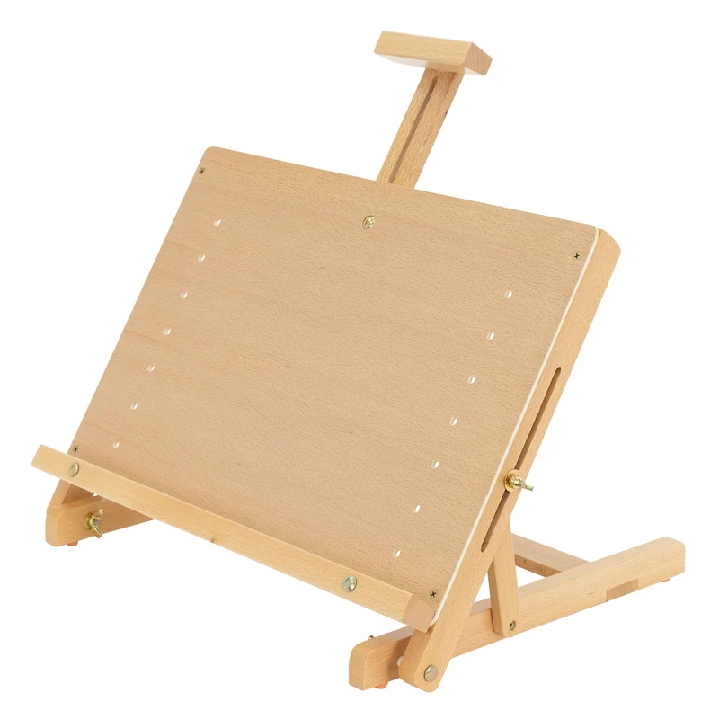 Tischstaffelei verstellbar mit H-Rahmen 44x34x36-60 cm Natur aus Holz