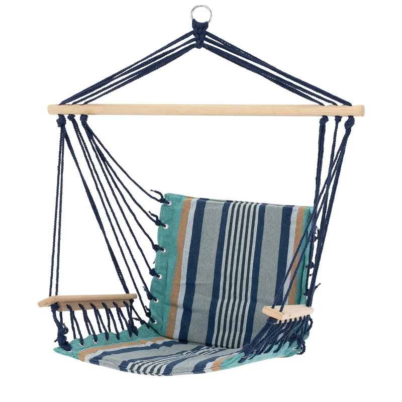 Hängesessel Mehrfarbig 45x100x43 cm aus Baumwolle und Hartholz