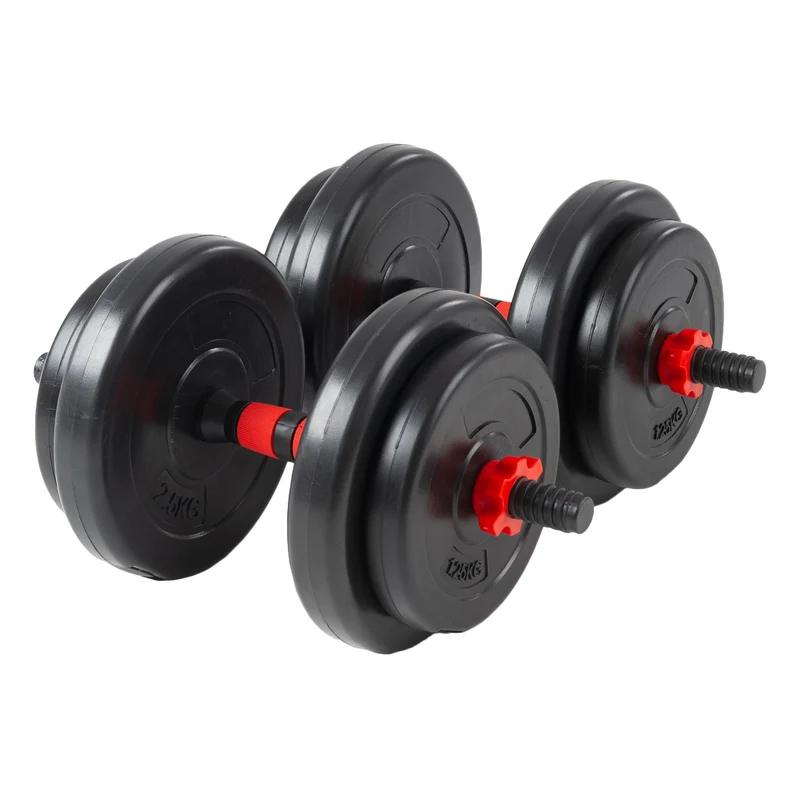 Kurzhanteln 2er Set 15kg Schwarz aus Vinyl