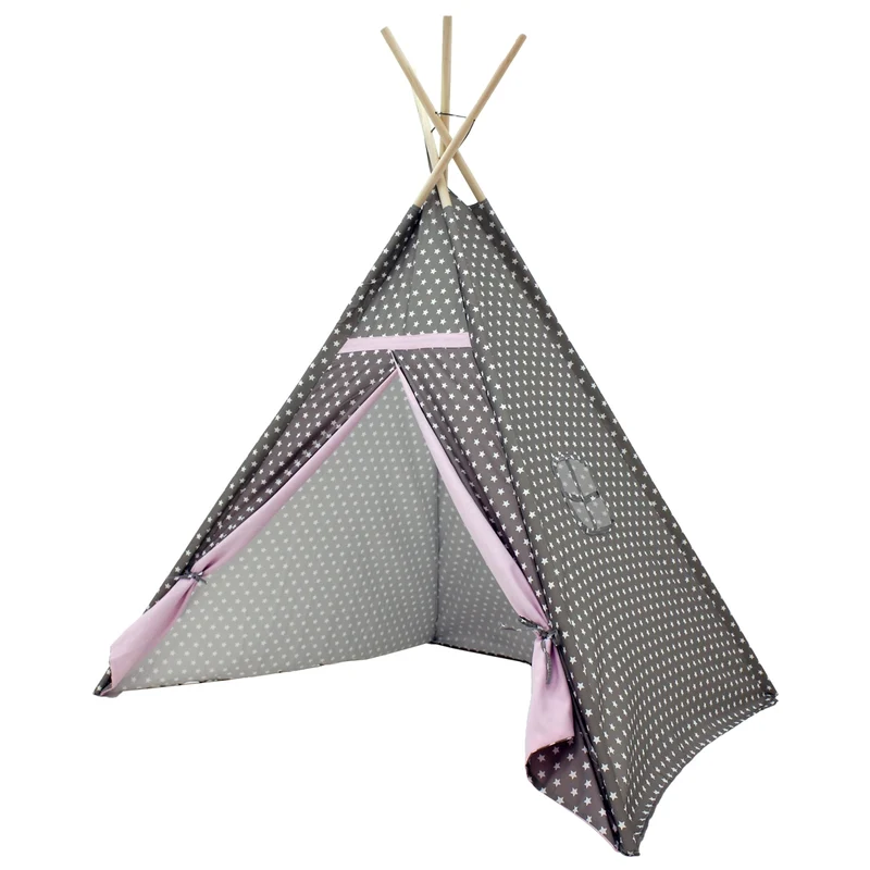 Spielzelt für Kinder mit Fenster 115x115x160 cm Altrosa aus Baumwolle