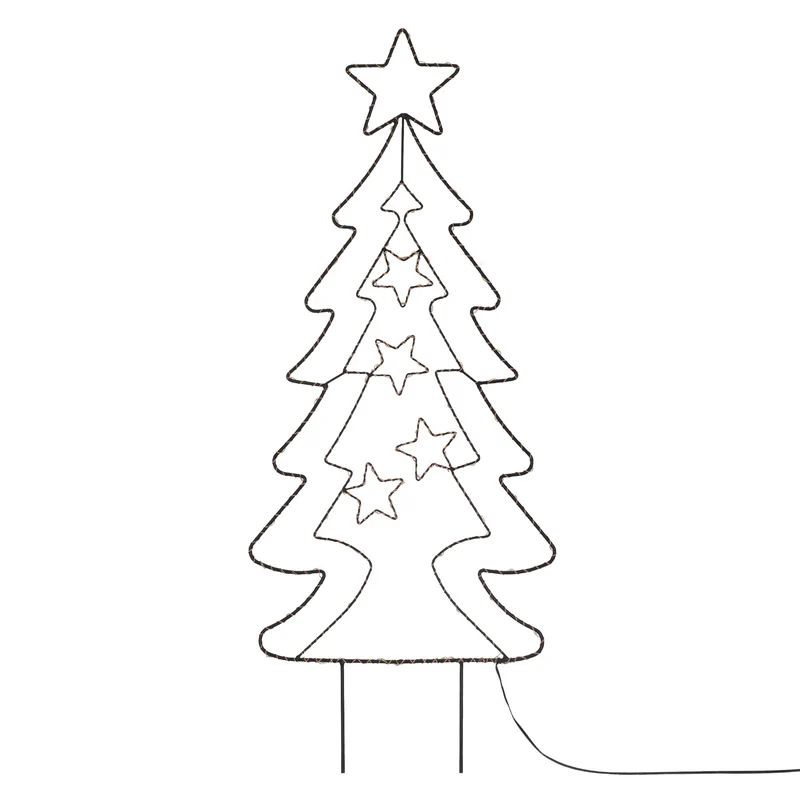 LED Weihnachtsbaum 87 cm mit 90 Warmweißen LEDs aus Metall