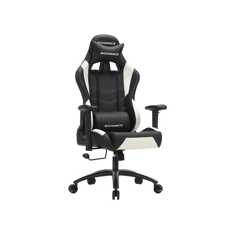 Gamingstuhl Kunstleder Schwarz-Weiß
