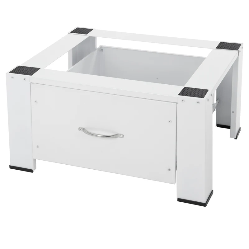 Waschmaschinen Untergestell Unterschrank 58x45x26 cm mit Schublade in Weiß ML-Design