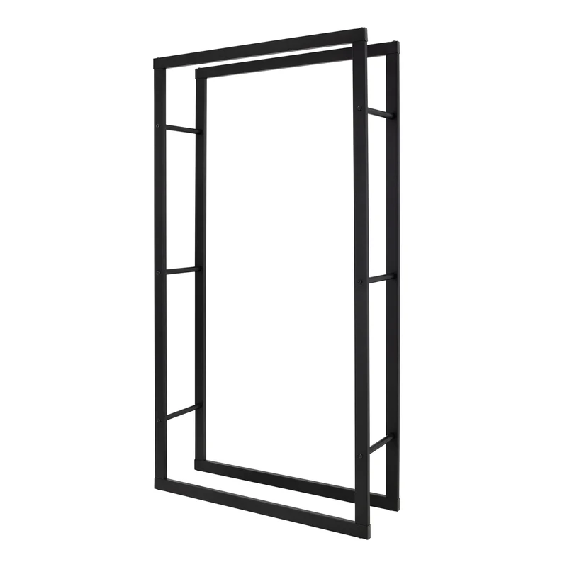 Kaminholzregal rechteckig 80x150x25 cm Dunkelgrau aus Stahl ML-Design