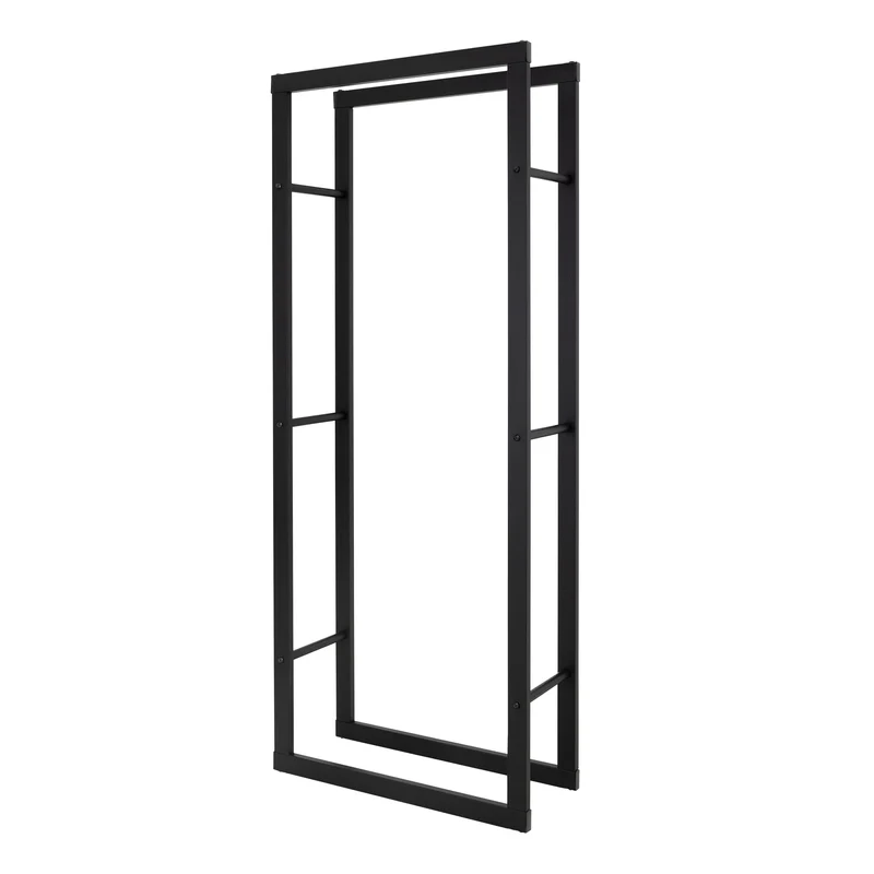 Kaminholzregal rechteckig 60x150x25 cm Dunkelgrau aus Stahl ML-Design
