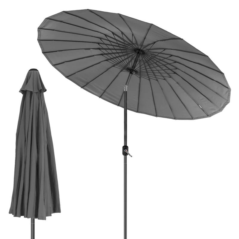 Sonnenschirm Shanghai Ø 325 cm Anthrazit aus Aluminium und Polyester ML-Design