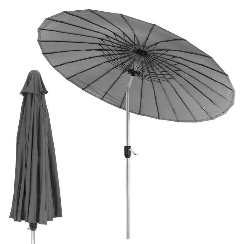 Sonnenschirm Shanghai Ø 270 cm Anthrazit aus Aluminium und Polyester ML-Design