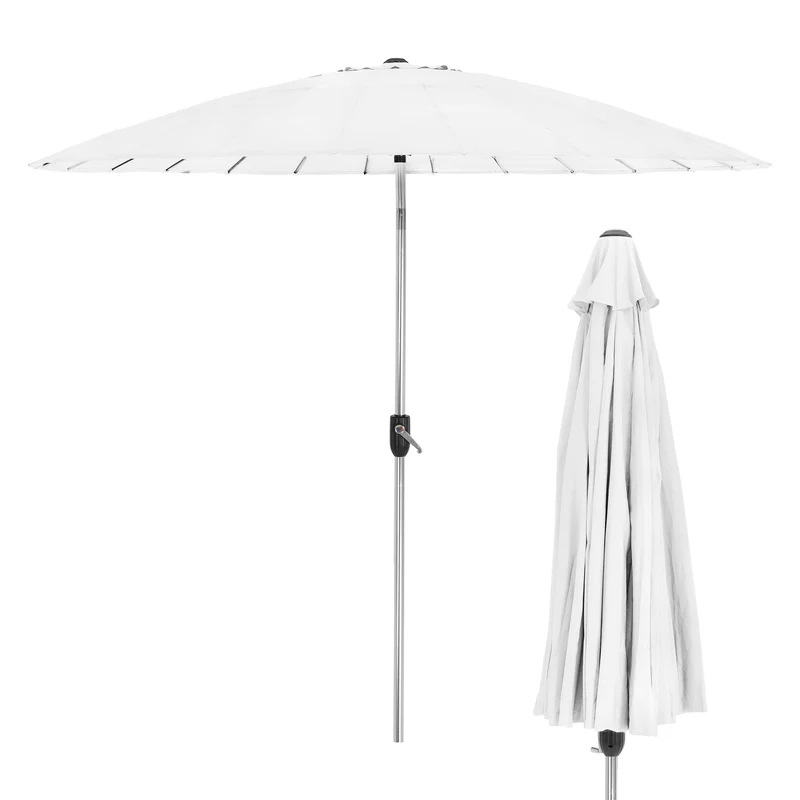 Sonnenschirm Shanghai Ø 270 cm Weiß aus Aluminium und Polyester ML-Design