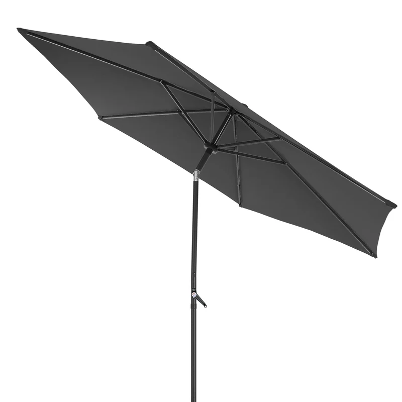 Sonnenschirm mit Kurbel Ø 300 cm Schwarz aus Polyester