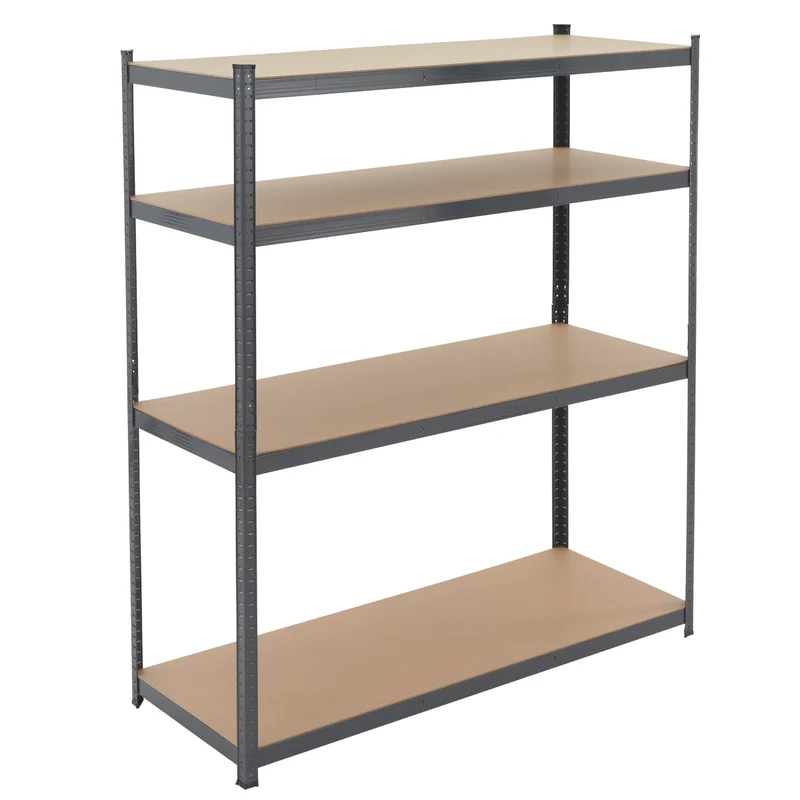 Werkstattregale 180x160x60 cm Anthrazit aus pulverbeschichtetes Metall und MDF Holzfaserplatte bis 700 kg